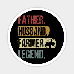 Father Husband Farmer Legend Farmer Dad Father'S Day Magnet